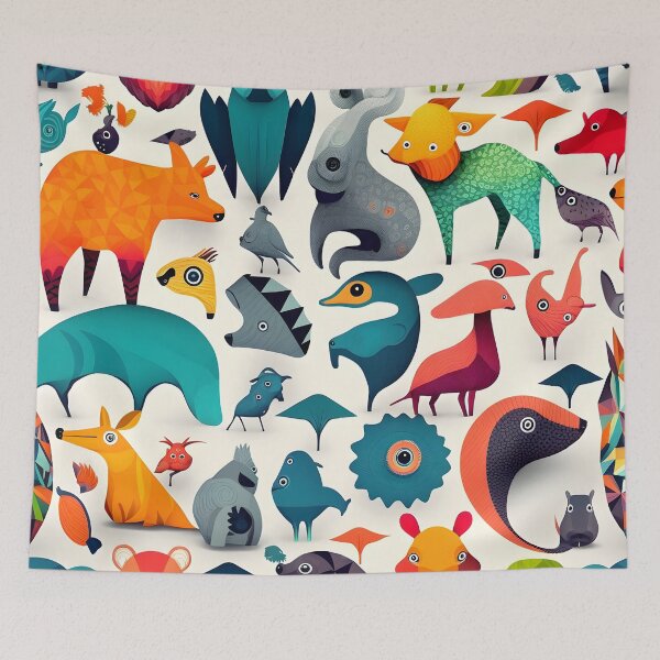 Item preview, Animals pattern 2 - white background designed and sold by Cr-AI-tive.