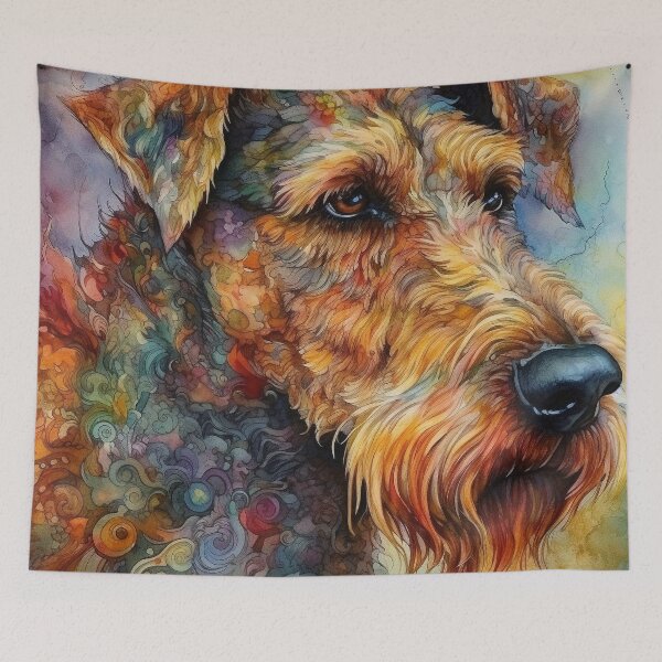 Item preview, Floral Airedale Terrier Dog Pop Art 7 designed and sold by DiatomDesigns.