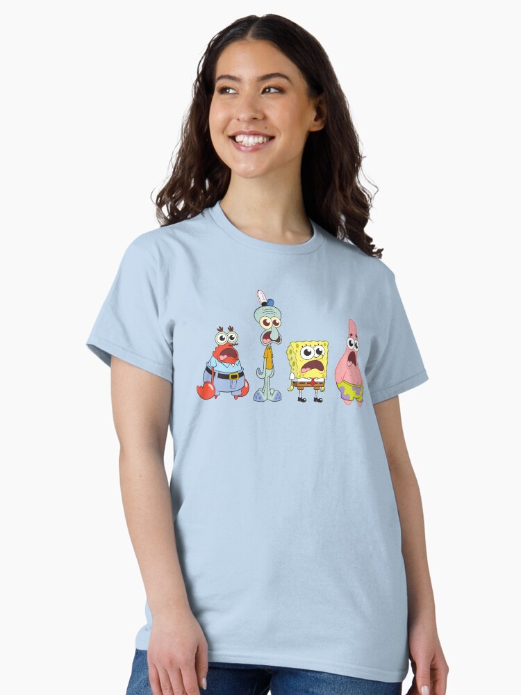 Thumbnail 1 of 7, Classic T-Shirt, SpongeBob SquarePants Cast Group Stare designed and sold by FifthSun.