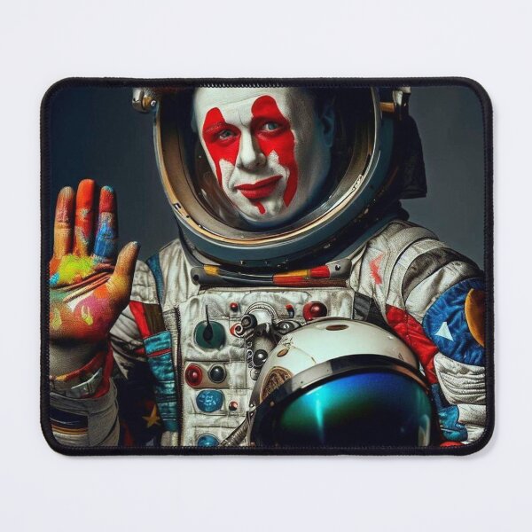 Item preview, clown cosmonaut artist painter designed and sold by jsebouvi.
