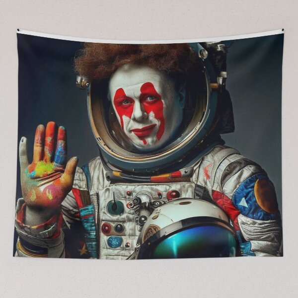 Item preview, clown cosmonaut artist painter designed and sold by jsebouvi.
