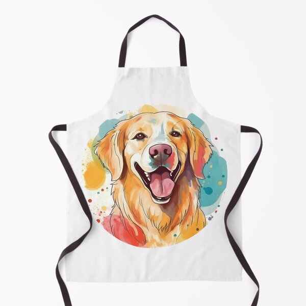 Item preview, Golden Retriever Colorful Head - Minimalist Turquoise Yellow Red Background Design designed and sold by Andre  Frosch.