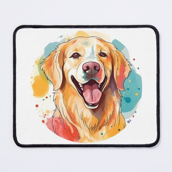 Item preview, Golden Retriever Colorful Head - Minimalist Turquoise Yellow Red Background Design designed and sold by Andre Frosch.