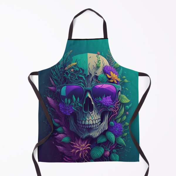 Item preview, Cool Chill Colourfull Skull with headphones on flower background designed and sold by PhotoArtMC.