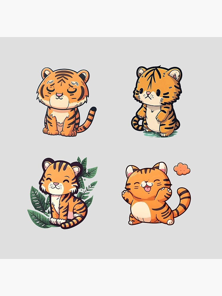 Funny cute tiger clipart