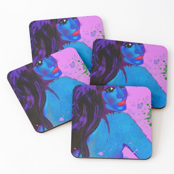 Item preview, Wet paint, blue, green, pink. avatar, girl, original painting, Ali G., Luases, stickers, Ipad pro, digital painting, illaali, luases.art designed and sold by LucidCraft.