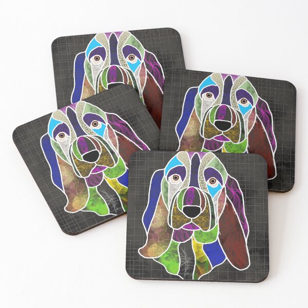 Item preview, Mosaic style basset hound  designed and sold by CrocCreations.