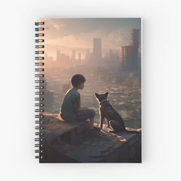Item preview, Boy and dog in front of the rubble of civilization designed and sold by Cametostay.