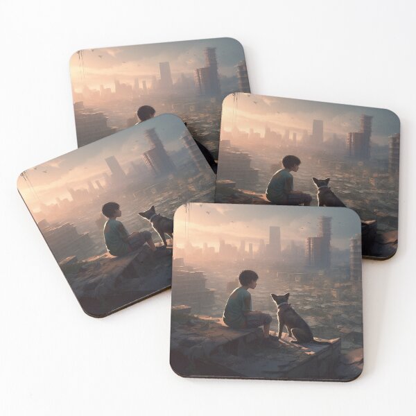 Item preview, Boy and dog in front of the rubble of civilization designed and sold by Cametostay.