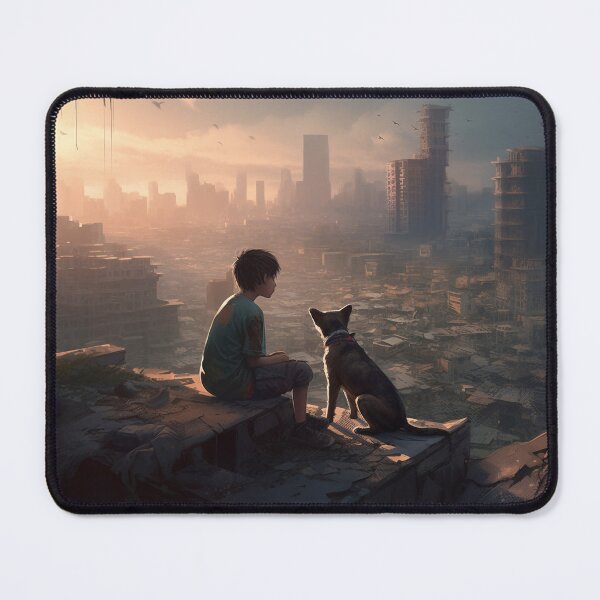 Item preview, Boy and dog in front of the rubble of civilization designed and sold by Cametostay.