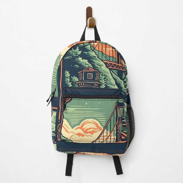 Item preview, Retro Travel Line Art Illustrations featuring the Golden Gate Bridge designed and sold by Juuskus.