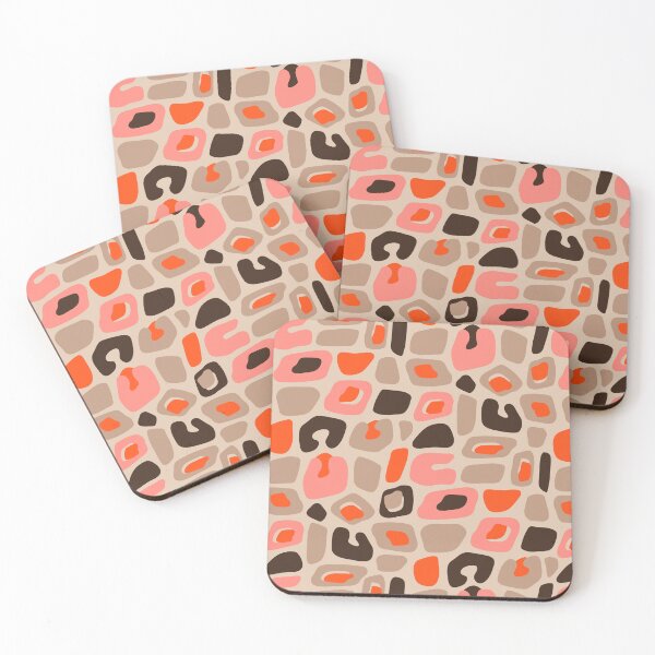 Item preview, WILD THING Abstract Leopard Spots Animal Skin Pattern in Retro MidMod Colours Blush Orange Brown Neutrals - UnBlink Studio by Jackie Tahara designed and sold by Jackie Tahara of UnBlink Studio.