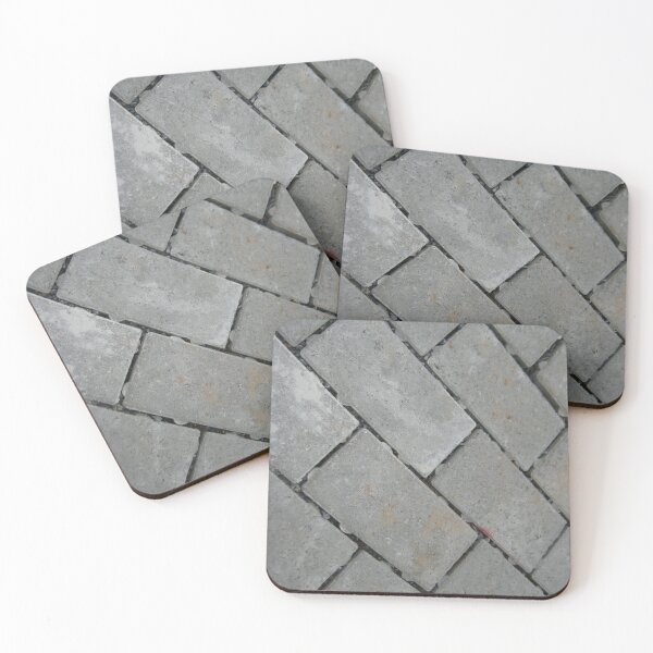 Gray rectangular blocks Coasters (Set of 4)