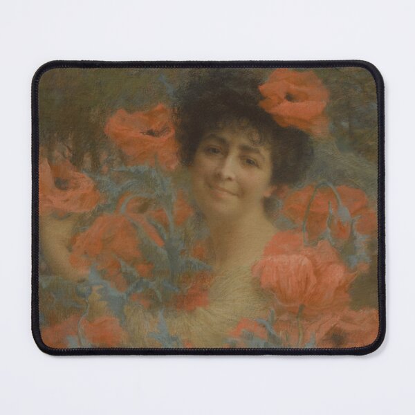 Item preview, Lucien Lévy-Dhurmer Femme entourée de fleurs designed and sold by NouveauEra.
