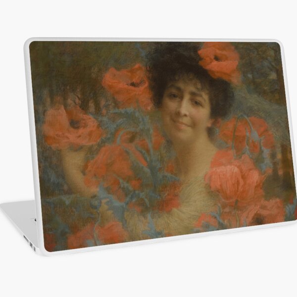 Item preview, Lucien Lévy-Dhurmer Femme accompagnée de fleurs designed and sold by NouveauEra.
