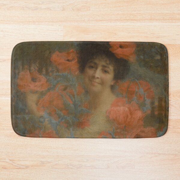 Item preview, Lucien Lévy-Dhurmer Femme entourée de fleurs designed and sold by NouveauEra.