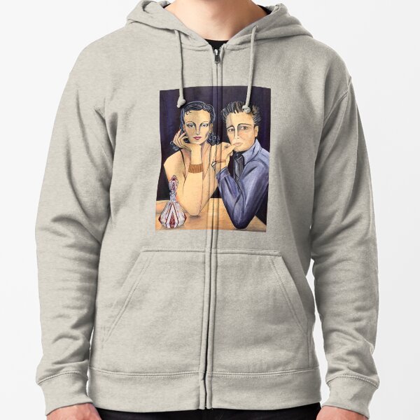 Art Deco Decanter Zipped Hoodie