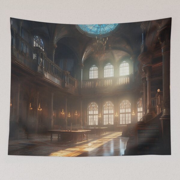 Item preview, Enchanted Knowledge: Exploring the Grand Library of the Castle Interior designed and sold by oanaunciuleanu.