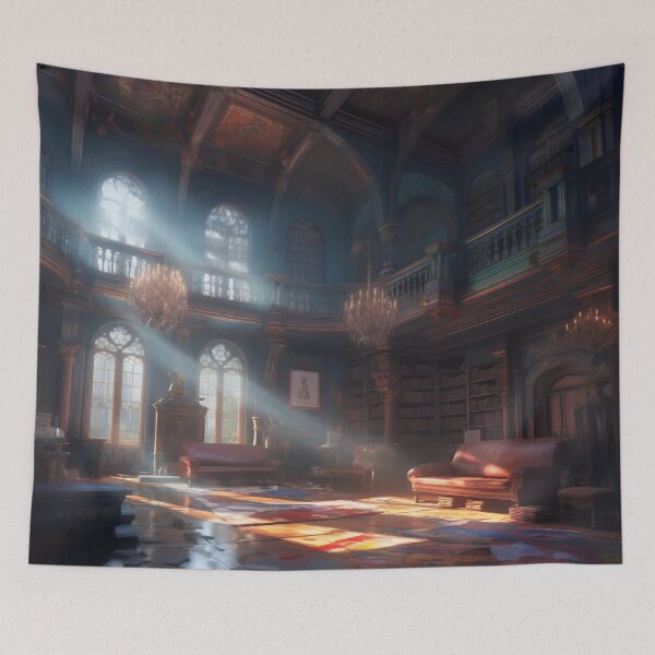 Item preview, Enchanted Knowledge: Exploring the Grand Library of the Castle Interior designed and sold by oanaunciuleanu.