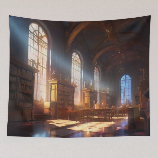 Item preview, Enchanted Knowledge: Exploring the Grand Library of the Castle Interior designed and sold by oanaunciuleanu.