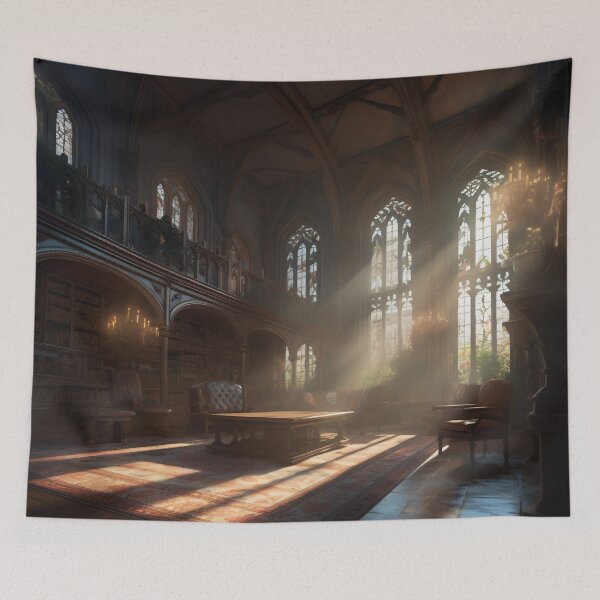 Item preview, Enchanted Knowledge: Exploring the Grand Library of the Castle Interior designed and sold by oanaunciuleanu.