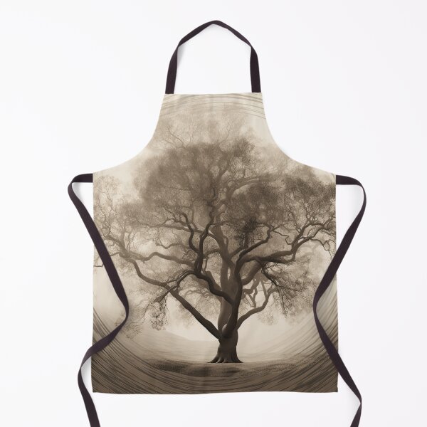 Item preview, Ephemeral Shadows Tree With Rings Black and White Sepia Tone Chiaroscuro Surrealist Landscape designed and sold by mpraytor.