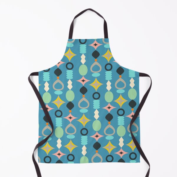 Item preview, SUNCATCHERS Palm Springs Mid-Century Modern Abstract Pattern in Retro Multi-Colours Blue Pink Gray Orange Yellow Black on Blue - UnBlink Studio by Jackie Tahara designed and sold by Jackie Tahara of UnBlink Studio.