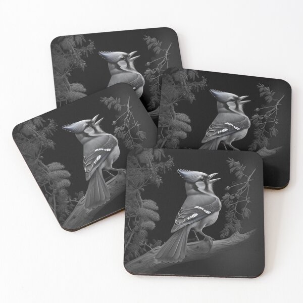 Item preview, Black and White Blue Jay designed and sold by Pencil-Art.