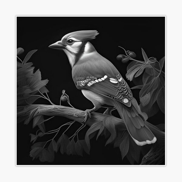 Black and white (blue) jay — pencil on sketch paper : r/drawing