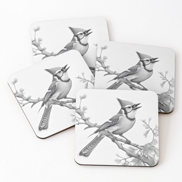 Item preview, Black and White Blue Jay designed and sold by Pencil-Art.