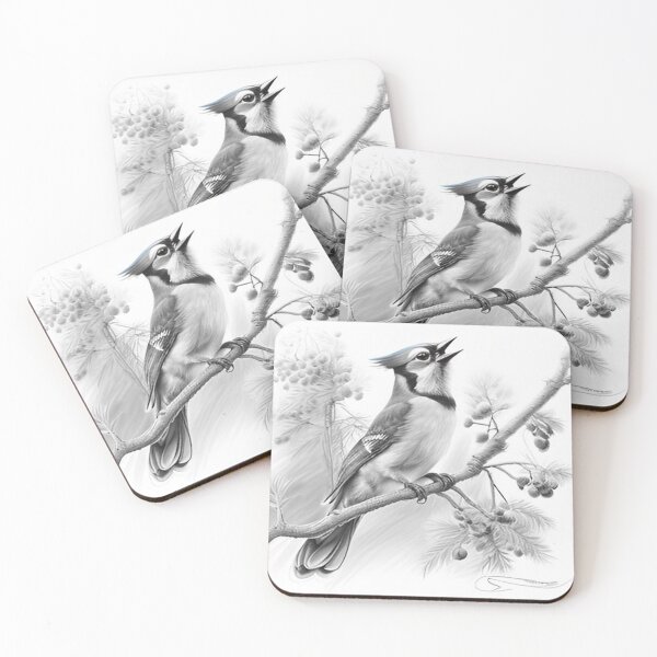 Item preview,  Black and White Blue Jay designed and sold by Pencil-Art.