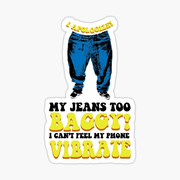Denim Size Sticker Baggy Pants in Blue