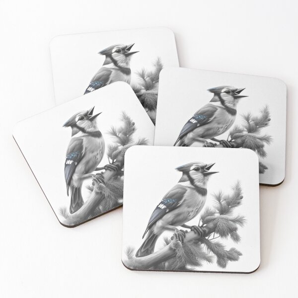 Item preview, Black and White Blue Jay designed and sold by Pencil-Art.