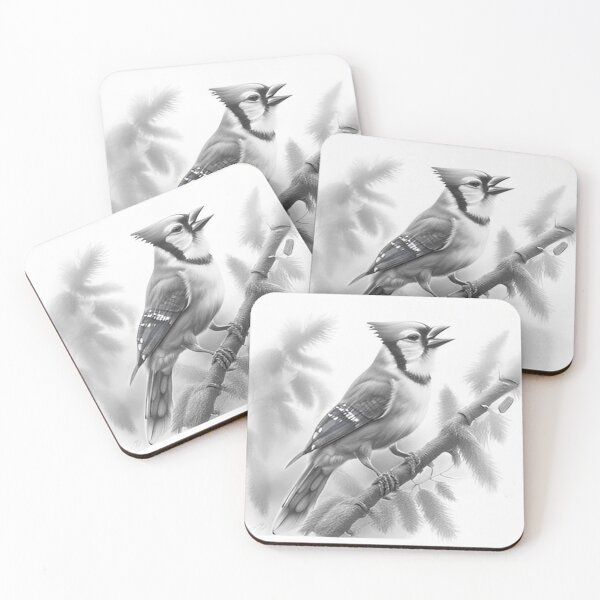 Item preview, Black and White Blue Jay designed and sold by Pencil-Art.
