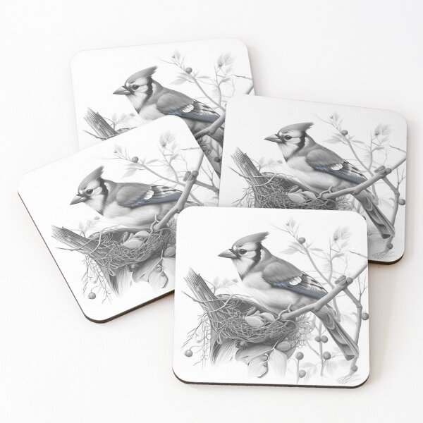 Item preview, Black and White Blue Jay designed and sold by Pencil-Art.