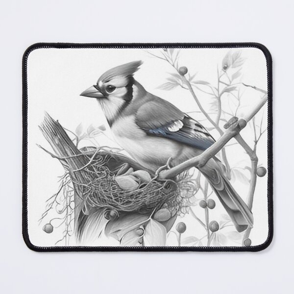 Item preview, Black and White Blue Jay designed and sold by Pencil-Art.