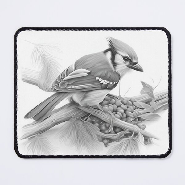 Item preview, Black and White Blue Jay designed and sold by Pencil-Art.
