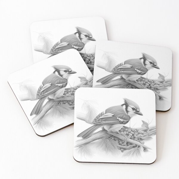 Item preview, Black and White Blue Jay designed and sold by Pencil-Art.