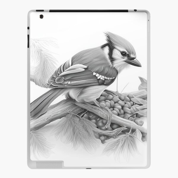 Black and White Blue Jay Sticker for Sale by Pencil-Art