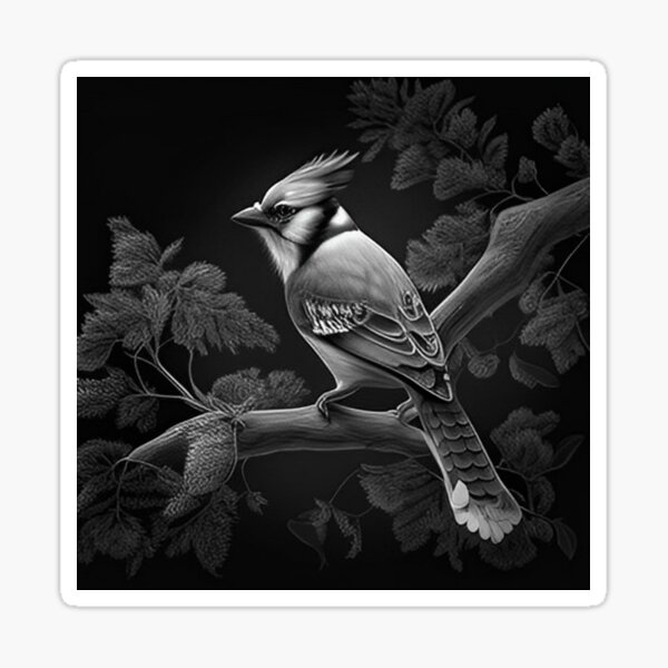 Blue Jay Coloring Pages: Minimalistic Black and White Sketches Stock  Illustration - Illustration of tender, minimalistic: 284311315