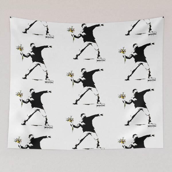 Item preview, BANKSY Flower Thrower Love is in the Air designed and sold by inkstyl.