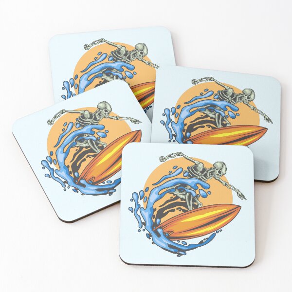 Item preview, Skeleton Surfer Surfboard Surf Surfing Sunset Ocean  designed and sold by franktact.