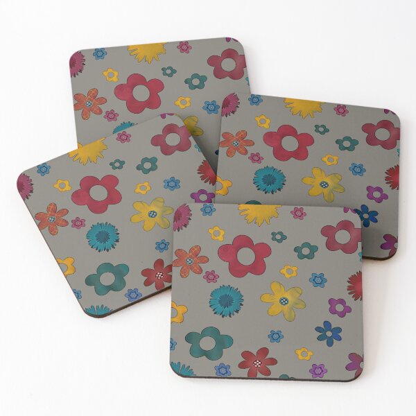 Item preview, colourful doodle flowers  designed and sold by Inktown.
