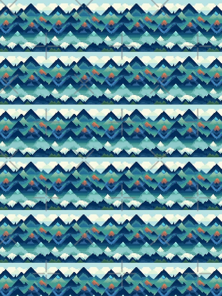 Thumbnail 3 von 3, Tuch, Pixelated Pinnacles designt und verkauft von PixelPatchwork.