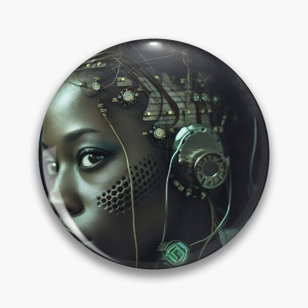 Item preview, cyberpunk afrofuturistic female hacker designed and sold by SYNTHETICA-CITY.