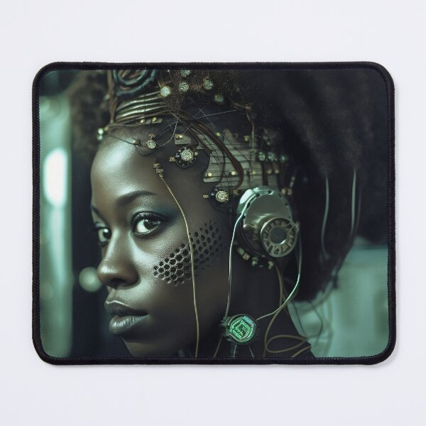 Item preview, cyberpunk afrofuturistic female hacker designed and sold by SYNTHETICA-CITY.