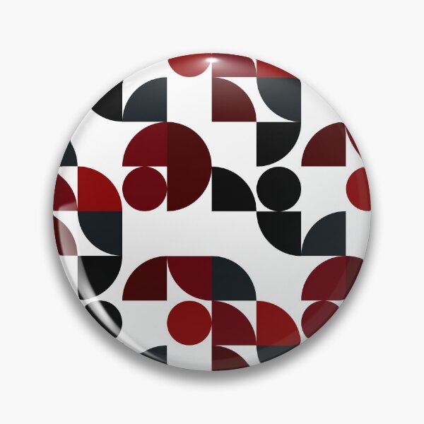 Item preview, Black and Red Circular Abstract Flat Pattern - Minimalist Geometric Design designed and sold by Neitherworld-BJ.