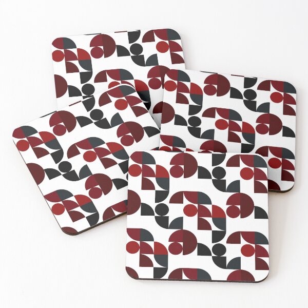 Item preview, Black and Red Circular Abstract Flat Pattern - Minimalist Geometric Design designed and sold by Neitherworld-BJ.