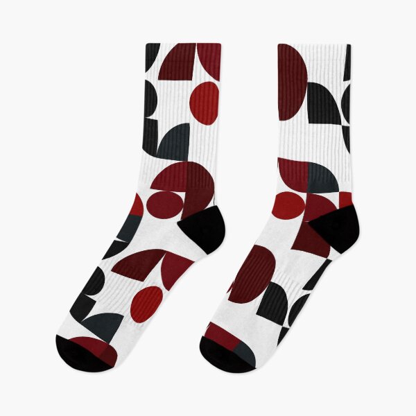 Item preview, Black and Red Circular Abstract Flat Pattern - Minimalist Geometric Design designed and sold by Neitherworld-BJ.