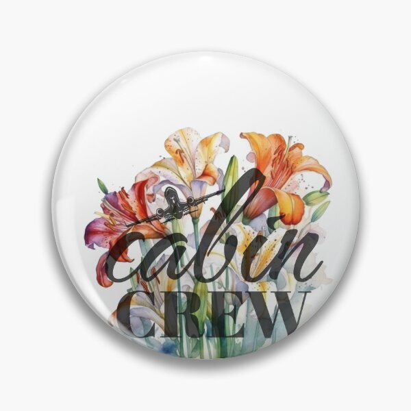 Item preview, Cabin Crew & Lilies watercolor design for Flight Attendants Stewardess Flight Crew designed and sold by AviationArtists.